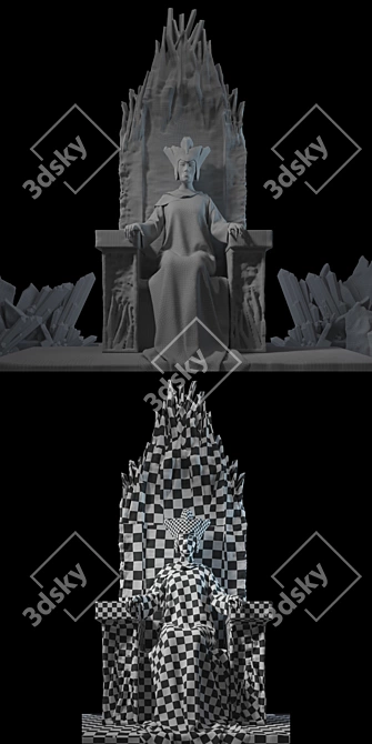 Frozen Ice Queen Throne 3D model image 3