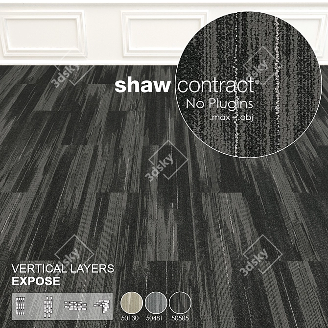 Shaw Expose Vertical Layers Carpet 3D model image 1