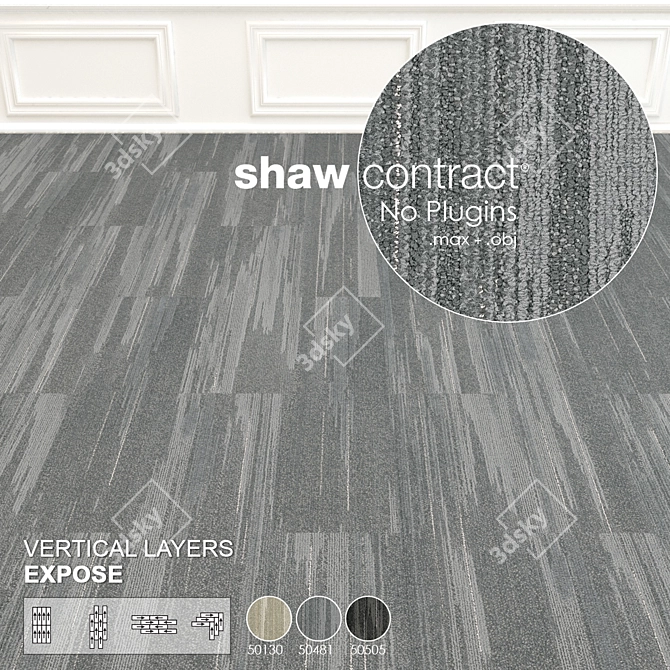 Shaw Expose Vertical Layers Carpet 3D model image 2