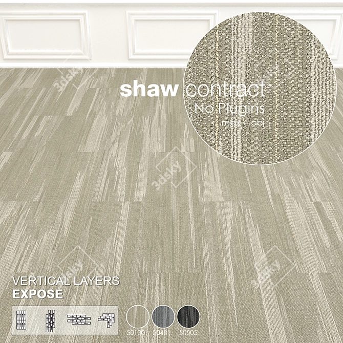 Shaw Expose Vertical Layers Carpet 3D model image 3