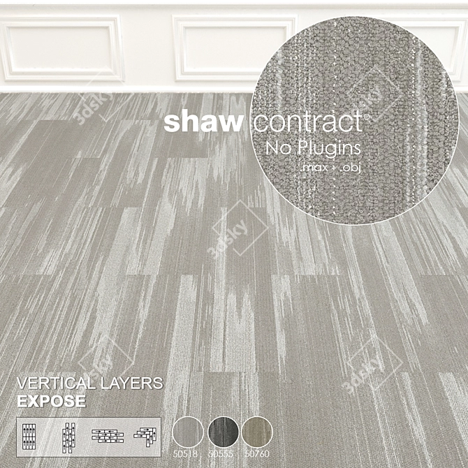 Exposé Vertical Layers Collection: Textured Shaw Carpet 3D model image 1