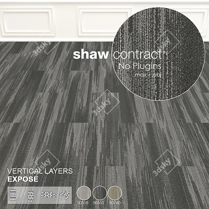 Exposé Vertical Layers Collection: Textured Shaw Carpet 3D model image 2