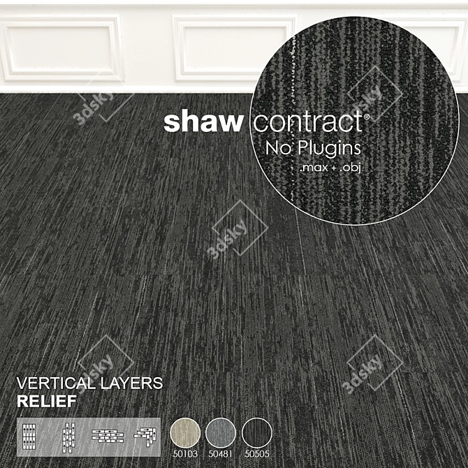 Shaw Vertical Layers Relief Carpet 3D model image 1