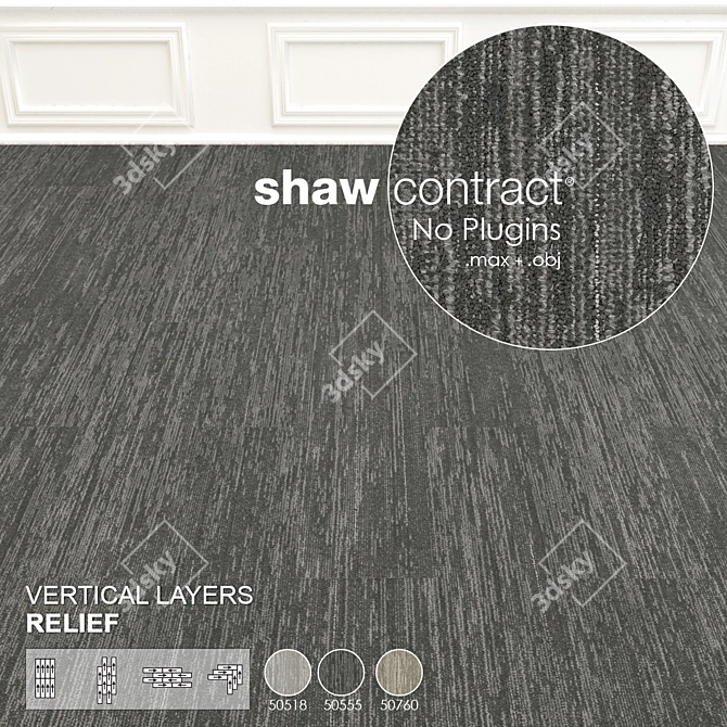 Relief Series: Shaw Vertical Layers Carpet 3D model image 2