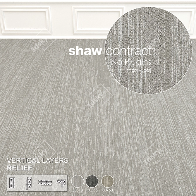 Relief Series: Shaw Vertical Layers Carpet 3D model image 3