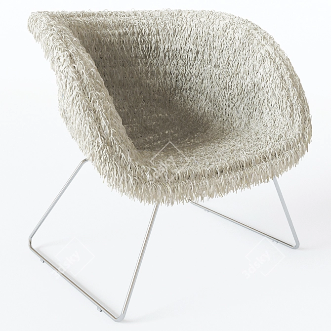 Cozy Woven Seat: Basket Chair 3D model image 1