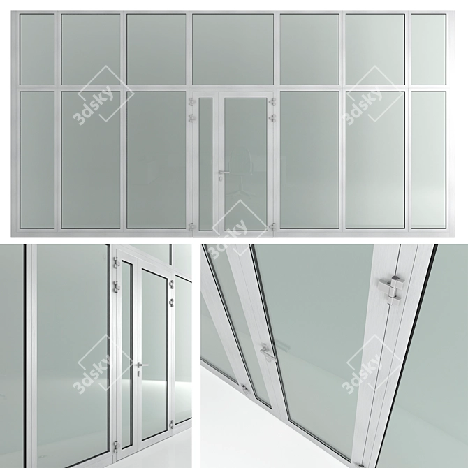 Title: NAYADA Glass Fireproof Doors & Partitions 3D model image 1