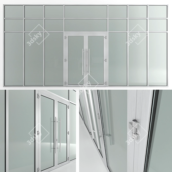 Title: Nayada Glass Fire Doors 3D model image 1