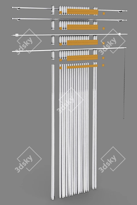 Elegant Curtain Kit: Espocada Fabrics & Premium Karniz 3D model image 3