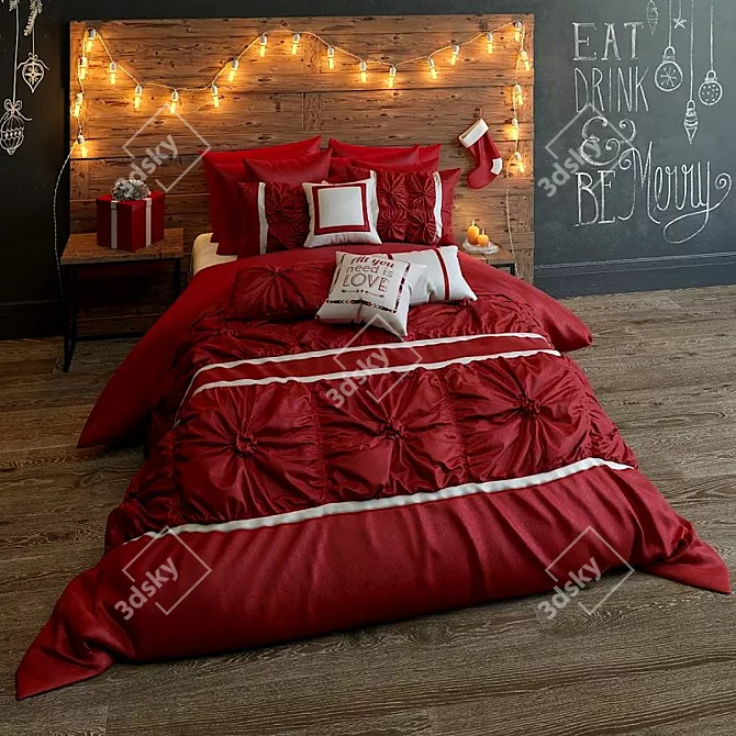 Holiday Cheer Christmas Bed Set 3D model image 1