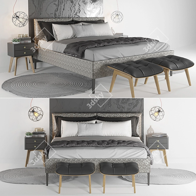 MissoniHome Studio Adar Bedroom Set 3D model image 1