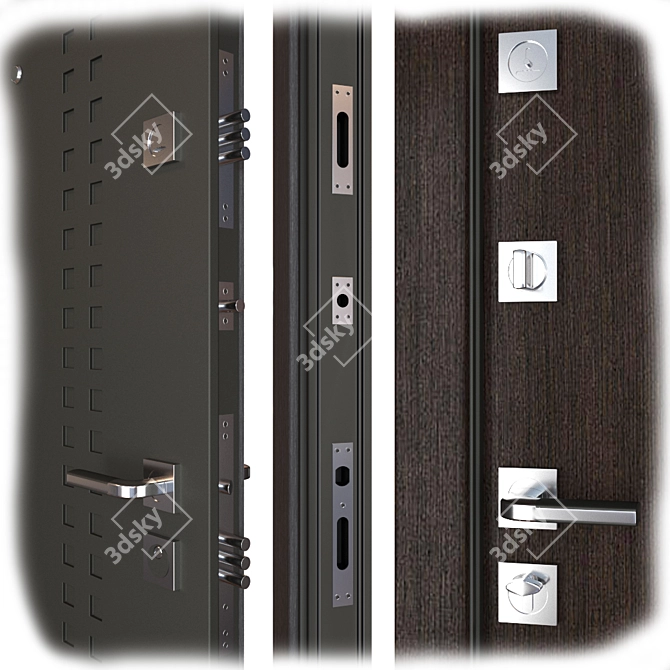 Arne Entrance Metal Door 3D model image 2