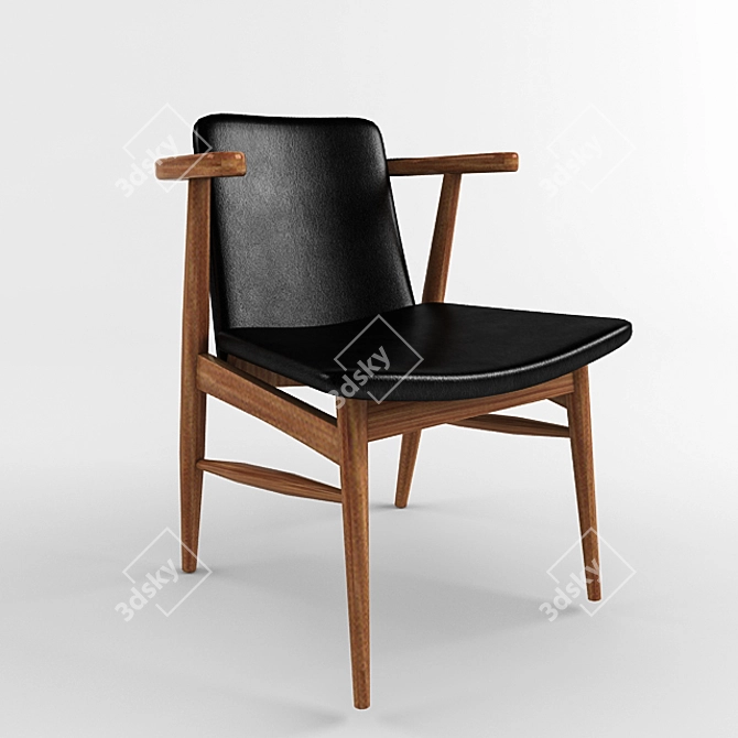  Modern Ergonomic Dining Chair 3D model image 1