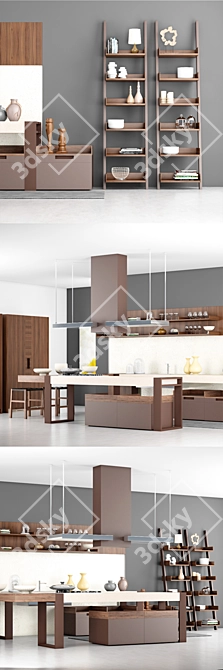 Rustic Charm Kitchen Collection 3D model image 2