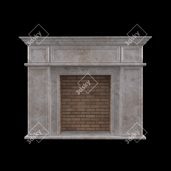 Title: Modern Fireplace Portal 3D model image 1