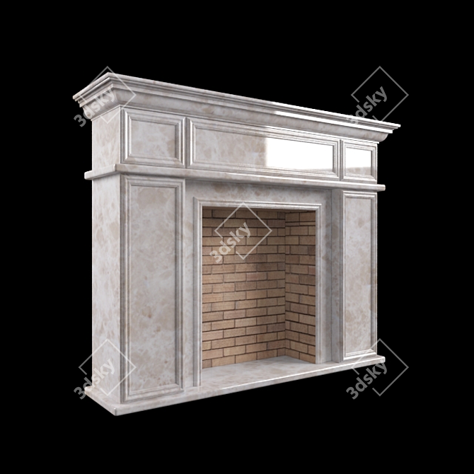 Title: Modern Fireplace Portal 3D model image 2
