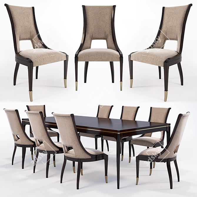 Elegant Seating & Chic Dining 3D model image 2