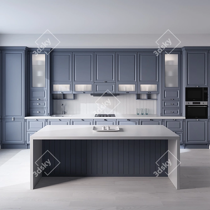 Elegant Churchill Kitchen 3D model image 1