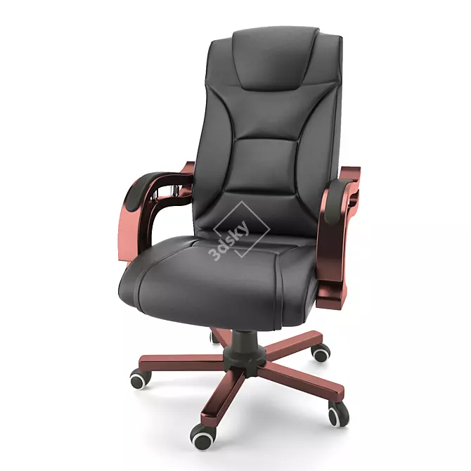 Black Executive Massage Chair 3D model image 1