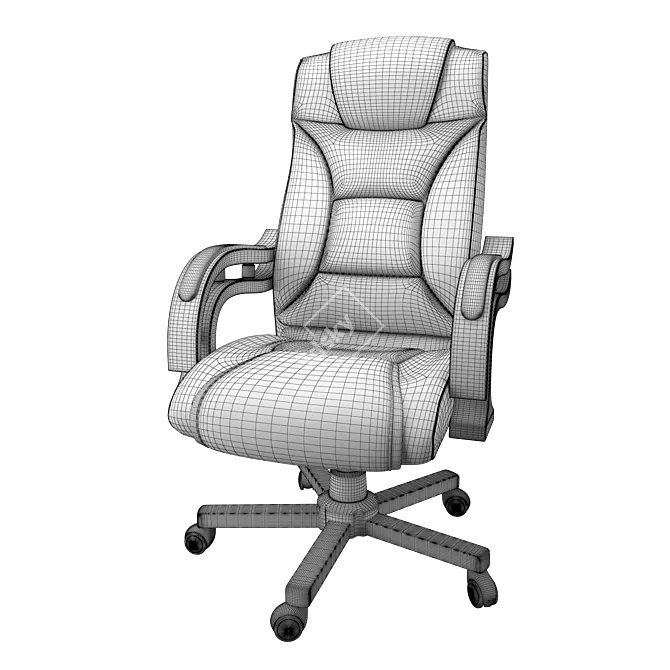 Black Executive Massage Chair 3D model image 3