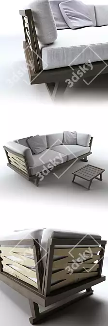 Outdoor Elegance: B&B Gio Sofa & Table 3D model image 2
