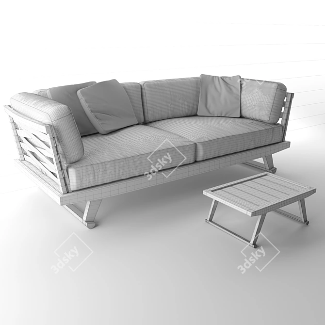 Outdoor Elegance: B&B Gio Sofa & Table 3D model image 3