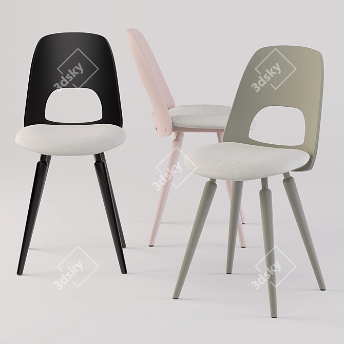  Nordic Comfort: Sav and Okse SKJOLD Chair 3D model image 1