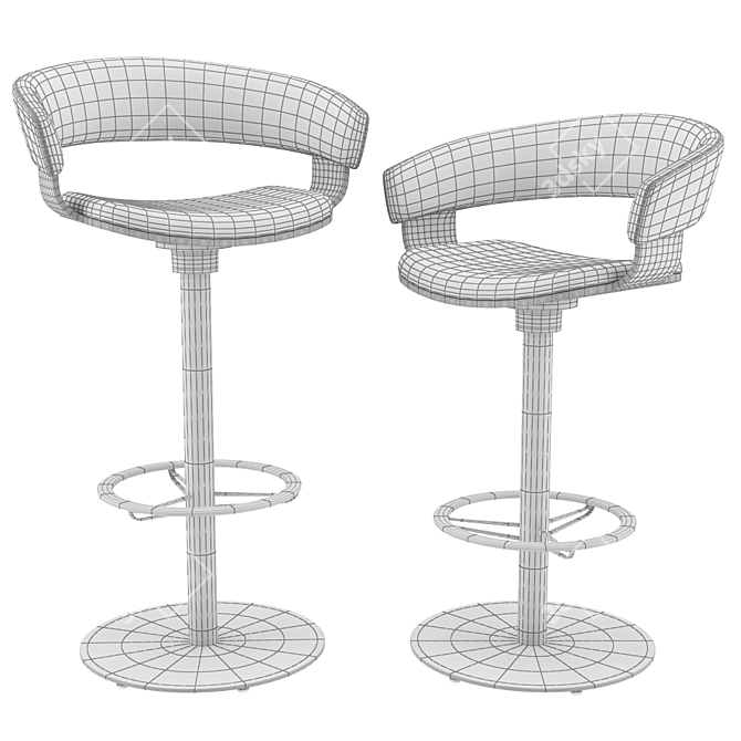 Swivel Pedestal Base Barstool: Mollie Allermuir 3D model image 2