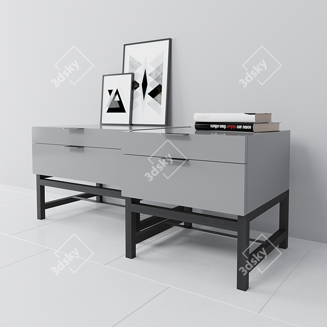 Elegant Harvey Nightstand - Minotti 3D model image 1