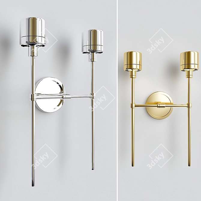 Elegant Brass Pendant Light 3D model image 1