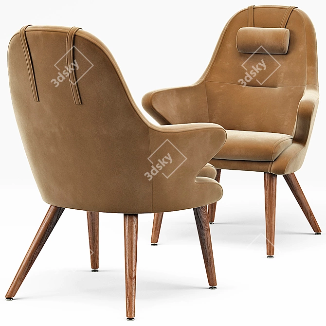 Modern Kaia Lounge Chair - Stylish and Comfortable 3D model image 2