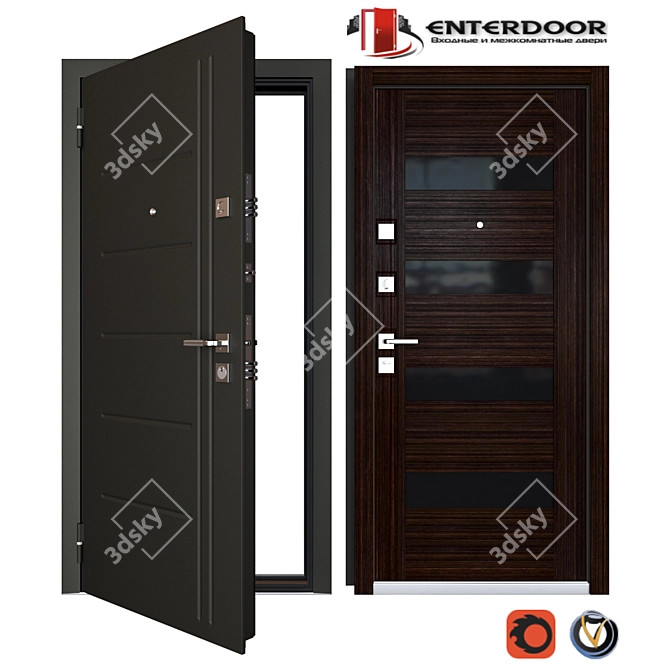 EnterDoor Siti-C: Secure Metal Entrance Door 3D model image 1