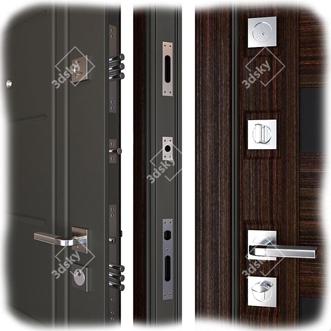 EnterDoor Siti-C: Secure Metal Entrance Door 3D model image 2