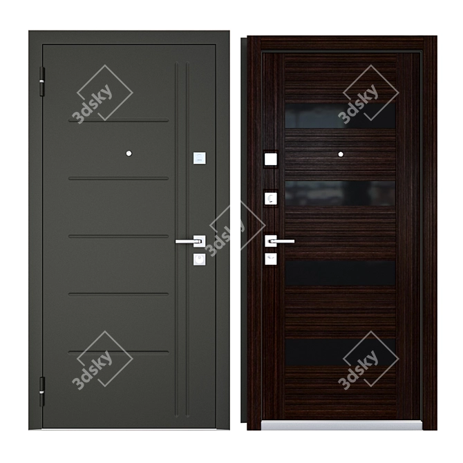 EnterDoor Siti-C: Secure Metal Entrance Door 3D model image 3