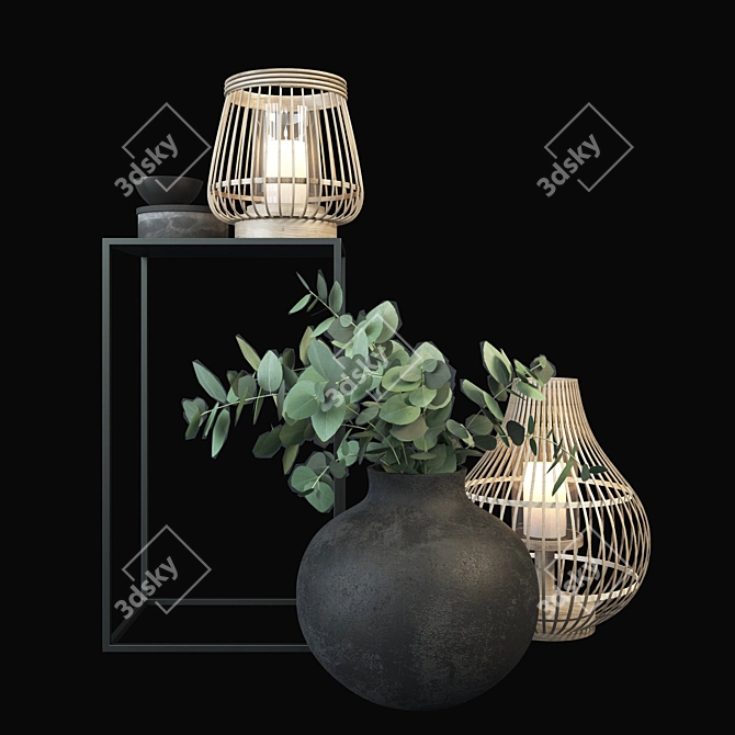 Eucalyptus Decor Set 3D model image 1