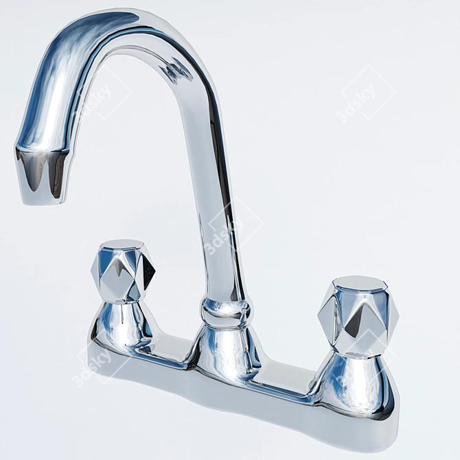 Elegant Koha Sink Mixer 3D model image 2