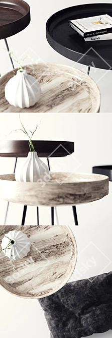 Sleek Bowl Table by Mater Design 3D model image 2