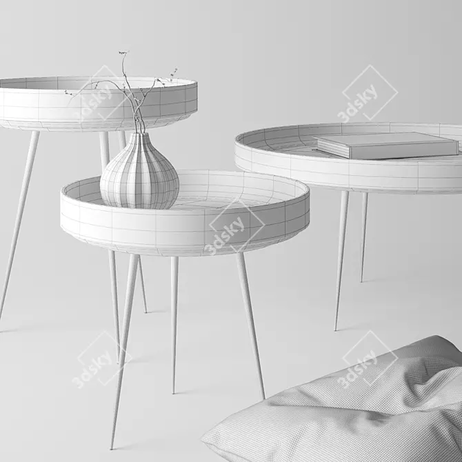 Sleek Bowl Table by Mater Design 3D model image 3