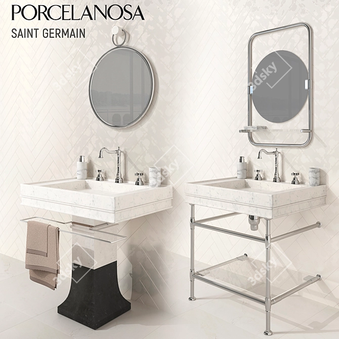 Elegant Saint Germain Bathroom Collection 3D model image 1