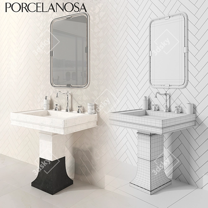 Elegant Saint Germain Bathroom Collection 3D model image 2