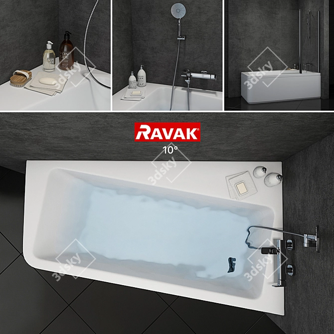 Title: Ravak 10° Bath: Ultimate Comfort and Style! 3D model image 1