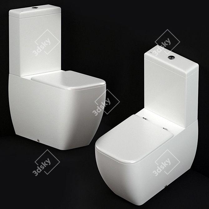 RAK Metropolitan Toilet Bowl - Sleek Design, Compact Size 3D model image 1