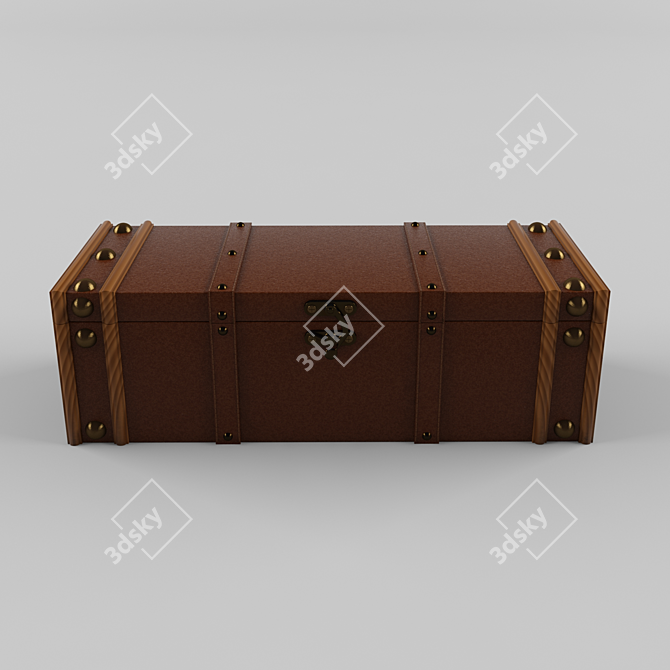 Gipfel Wine Case: Exquisite Wood, Leather & Metal Finish 3D model image 3