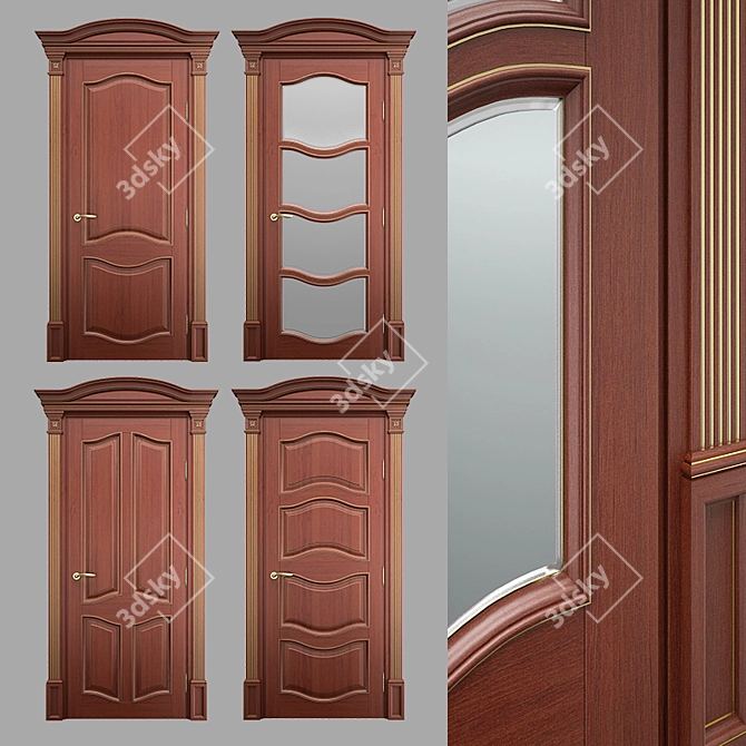 Natural Elegance: Madera Interior Door 3D model image 1