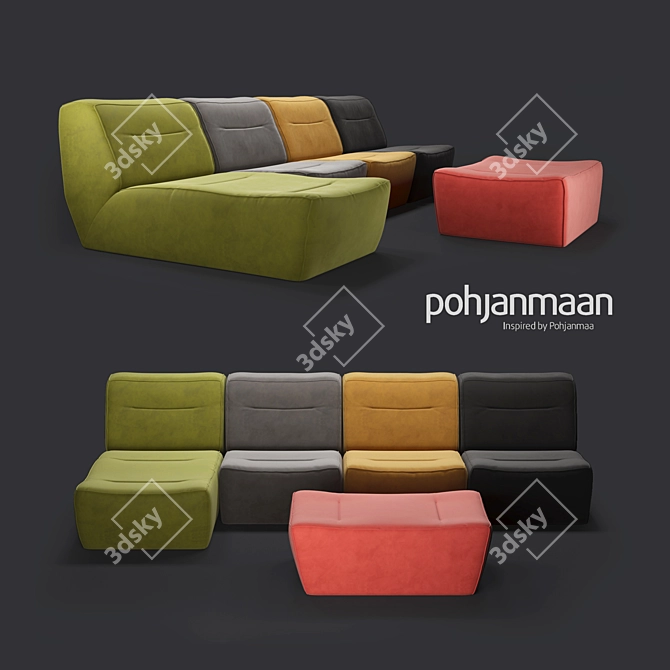 Modular Sofa: Pohjanmaan Arena 3D model image 1