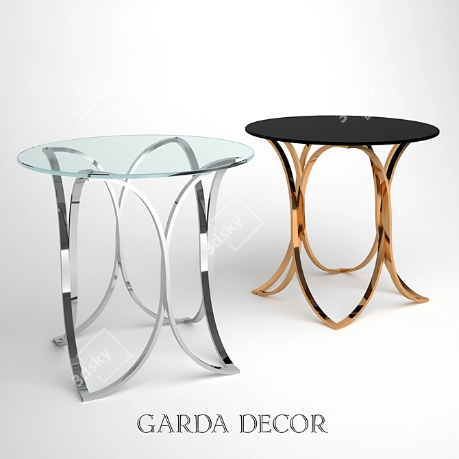 Modern Gold and Black Magazine Table 3D model image 1