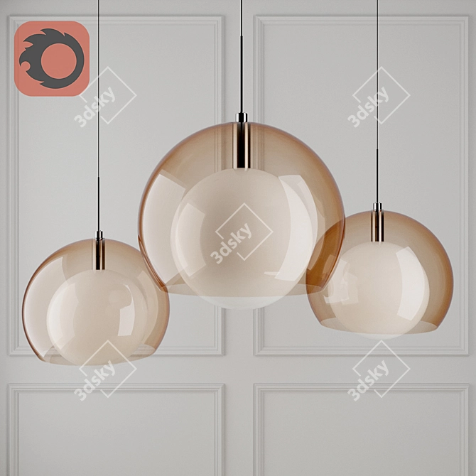 Modern Acrylic Pendant Lamp 3D model image 1