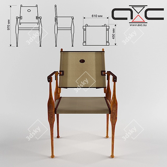 Albera AS-27: Stylish Wooden Chair 3D model image 2