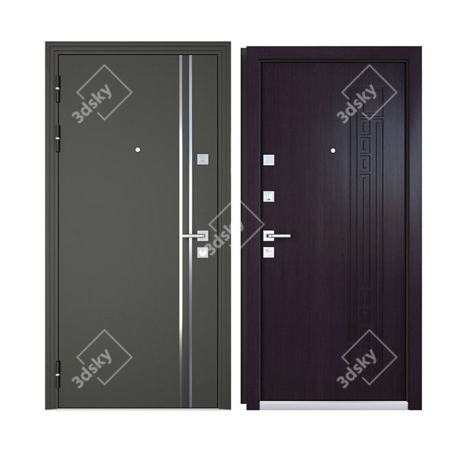 Modern Venge Entrance Door: EnterDoor KvadroLine 3D model image 3