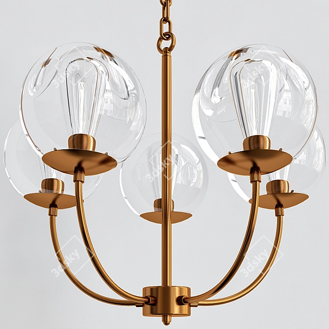 Vintage Brass Glass Globe 3D model image 1